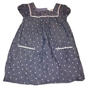 Marshalls Chambray Star Print Short Puff Sleeve Dress Size 2T